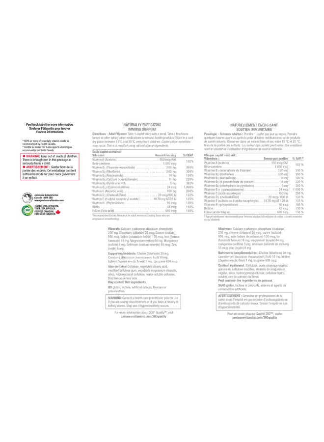 Jamieson Multi Complete 100% Women's Multivitamins 30 Tablets - Image 3